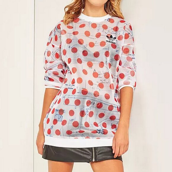 Adidas Mesh Polka Dot Sweatshirt - Picture 3 of 15
